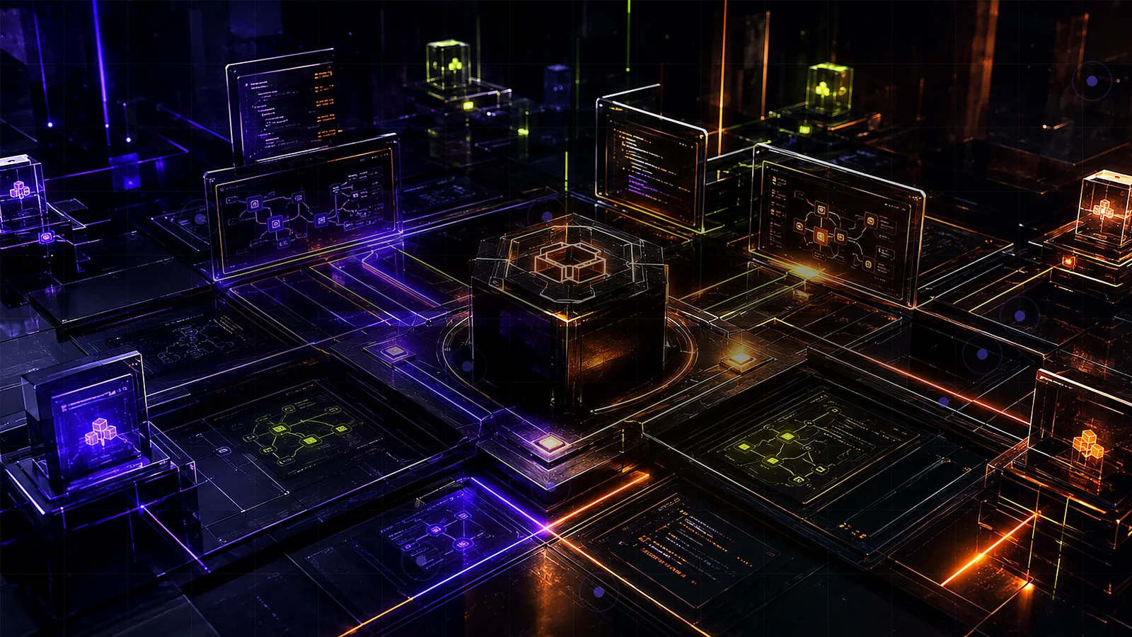 Original abstract architecture visual representing connected capabilities