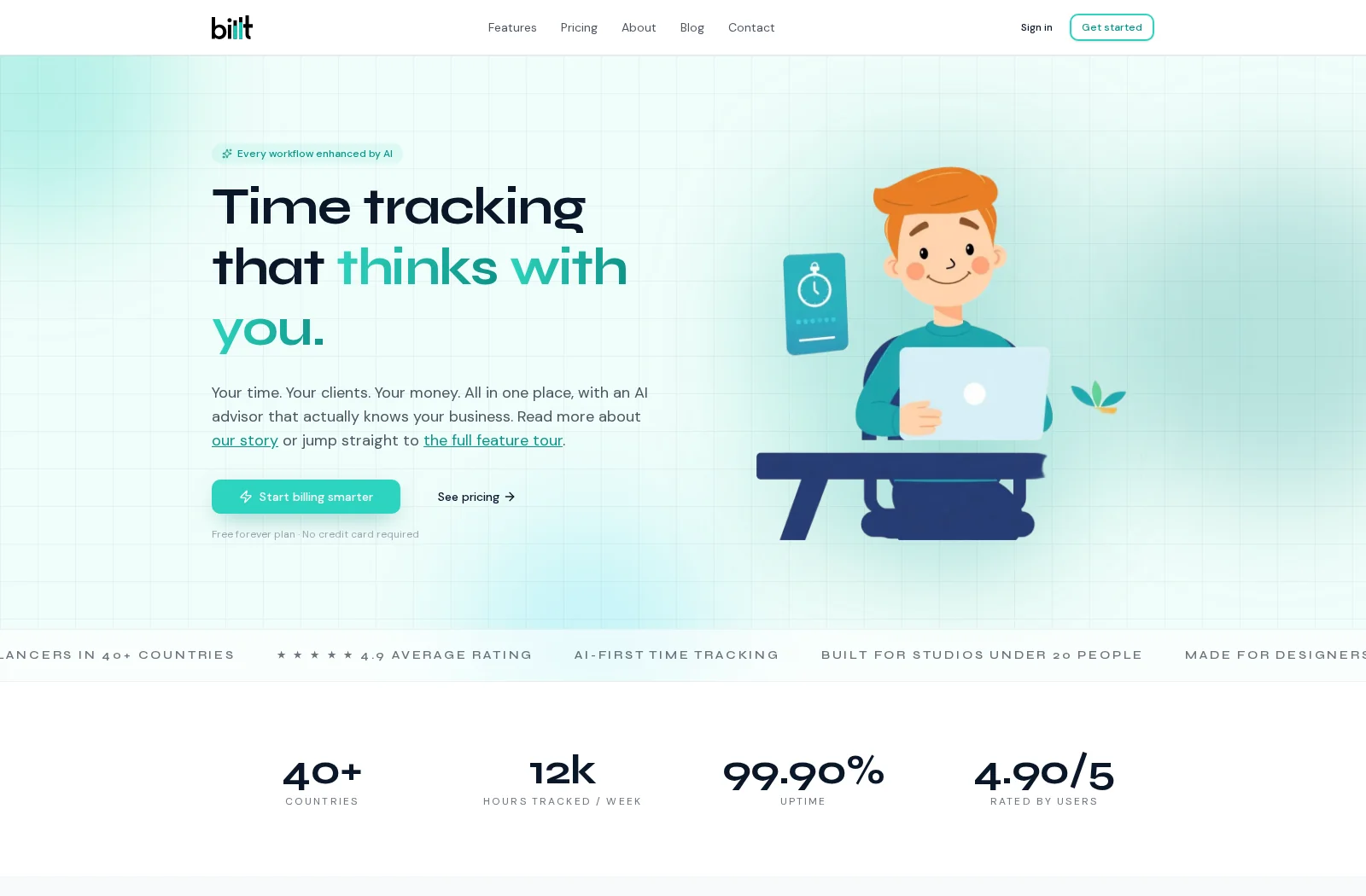 Billt live website desktop preview