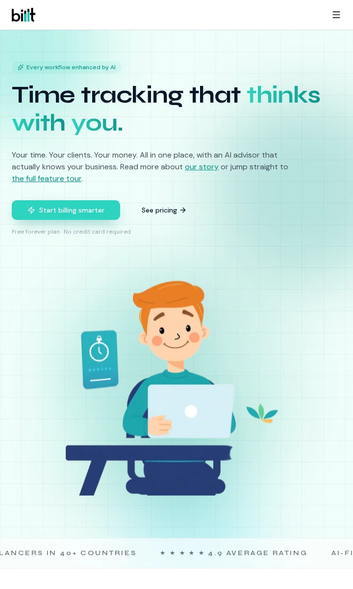 Billt live website mobile preview