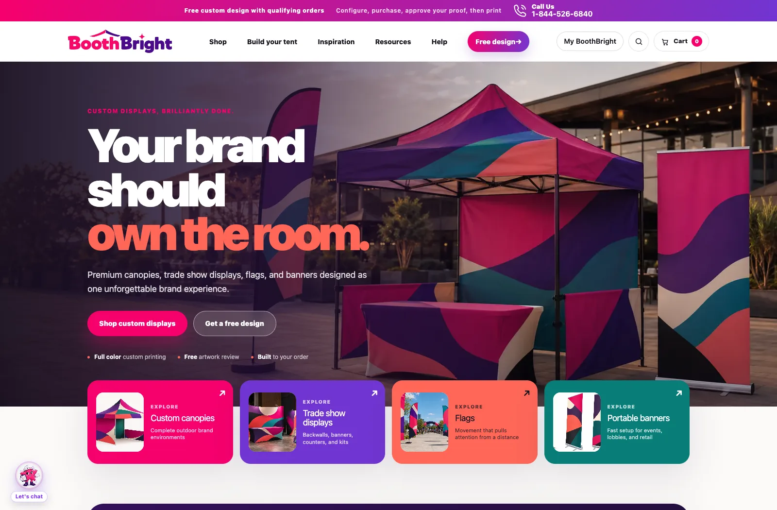 BoothBright live website desktop preview
