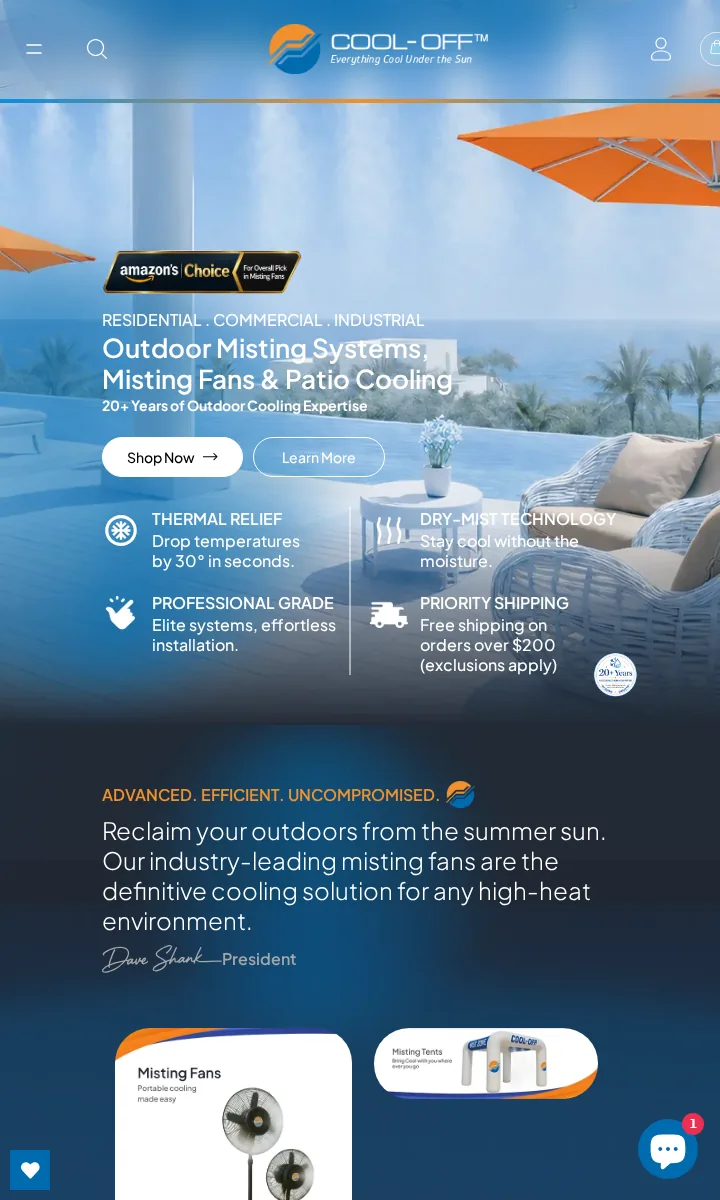 Cool-Off live website mobile preview