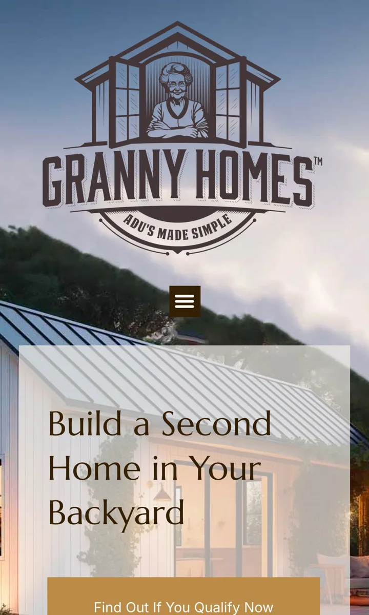 Granny Homes live website mobile preview