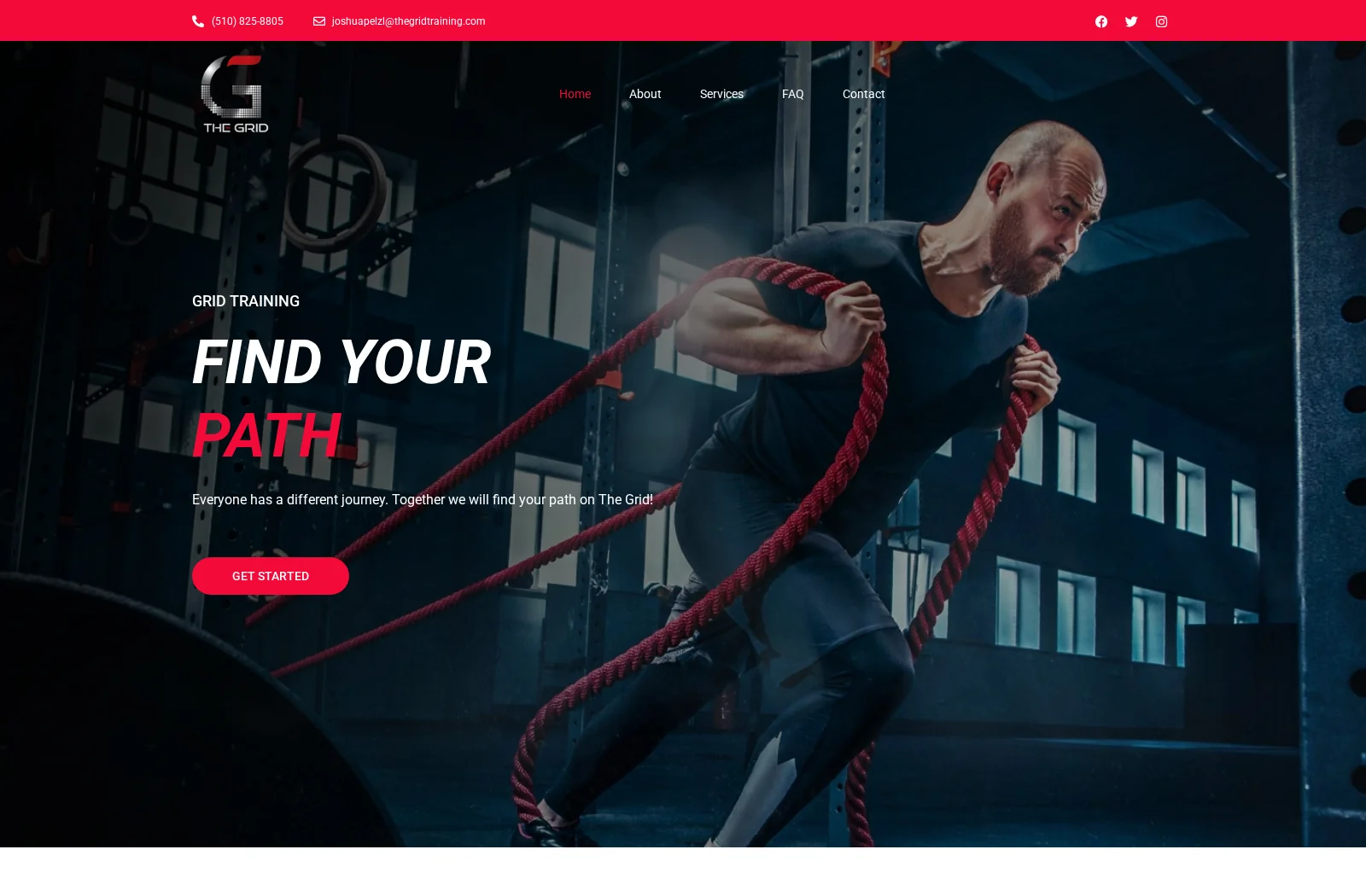 The Grid Training live website desktop preview