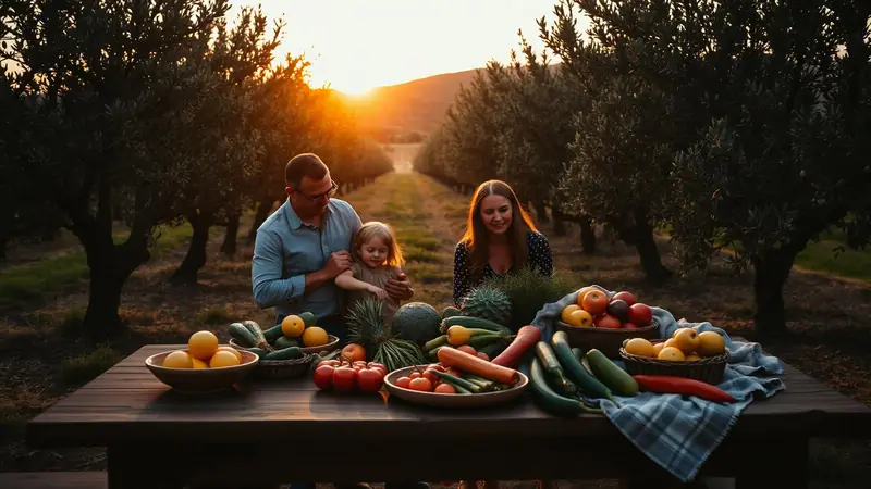 Family lifestyle scene representing Stock Family Orchard brand, recipes, and ecommerce marketing