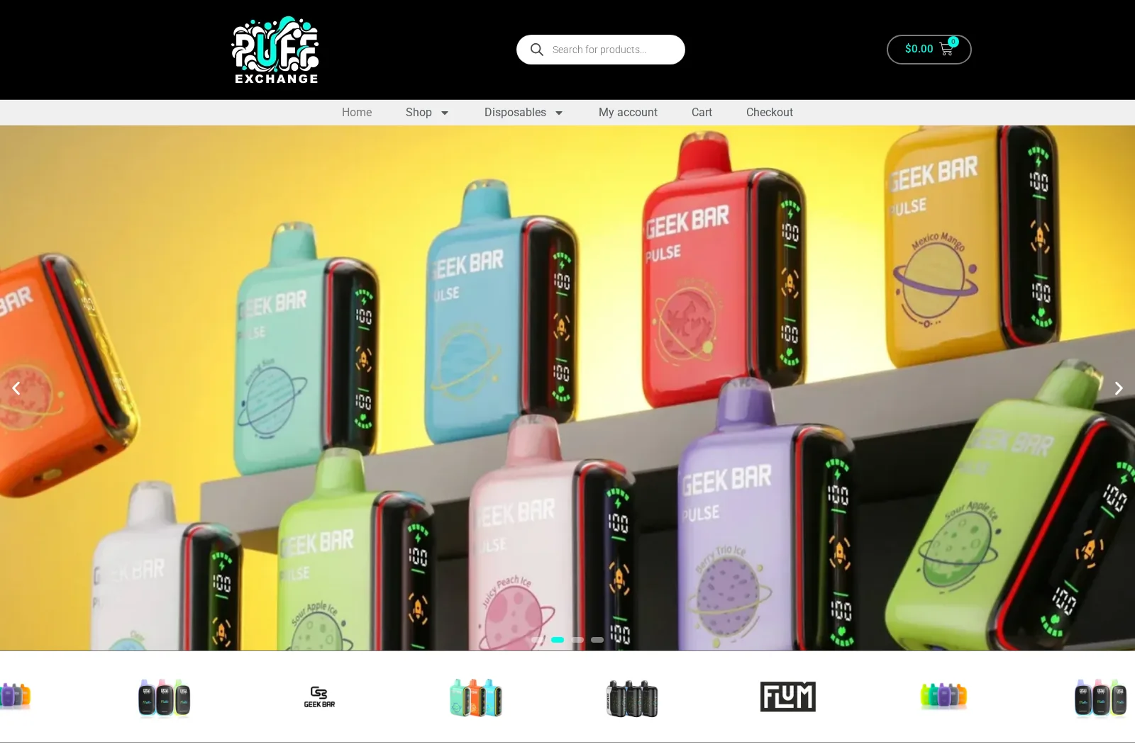 Puff Exchange live website desktop preview