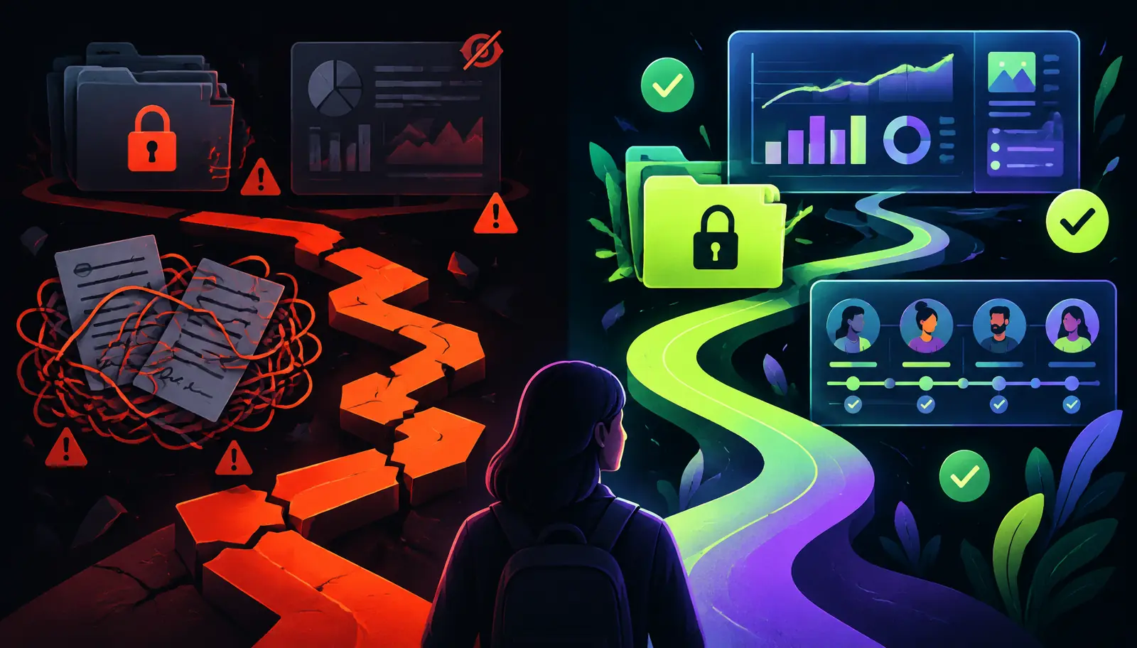 Editorial comparison of warning signals and positive signals when evaluating a digital marketing agency