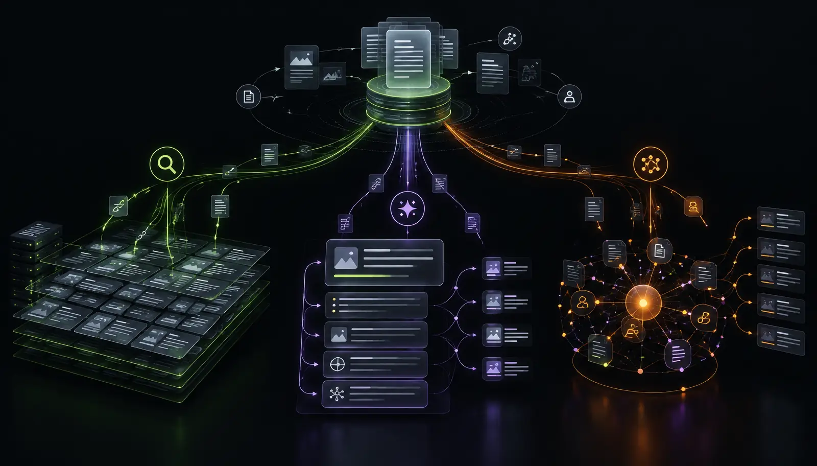 Local visibility infographic connecting relevance, distance, and prominence with profile, website, authority, and measurement systems