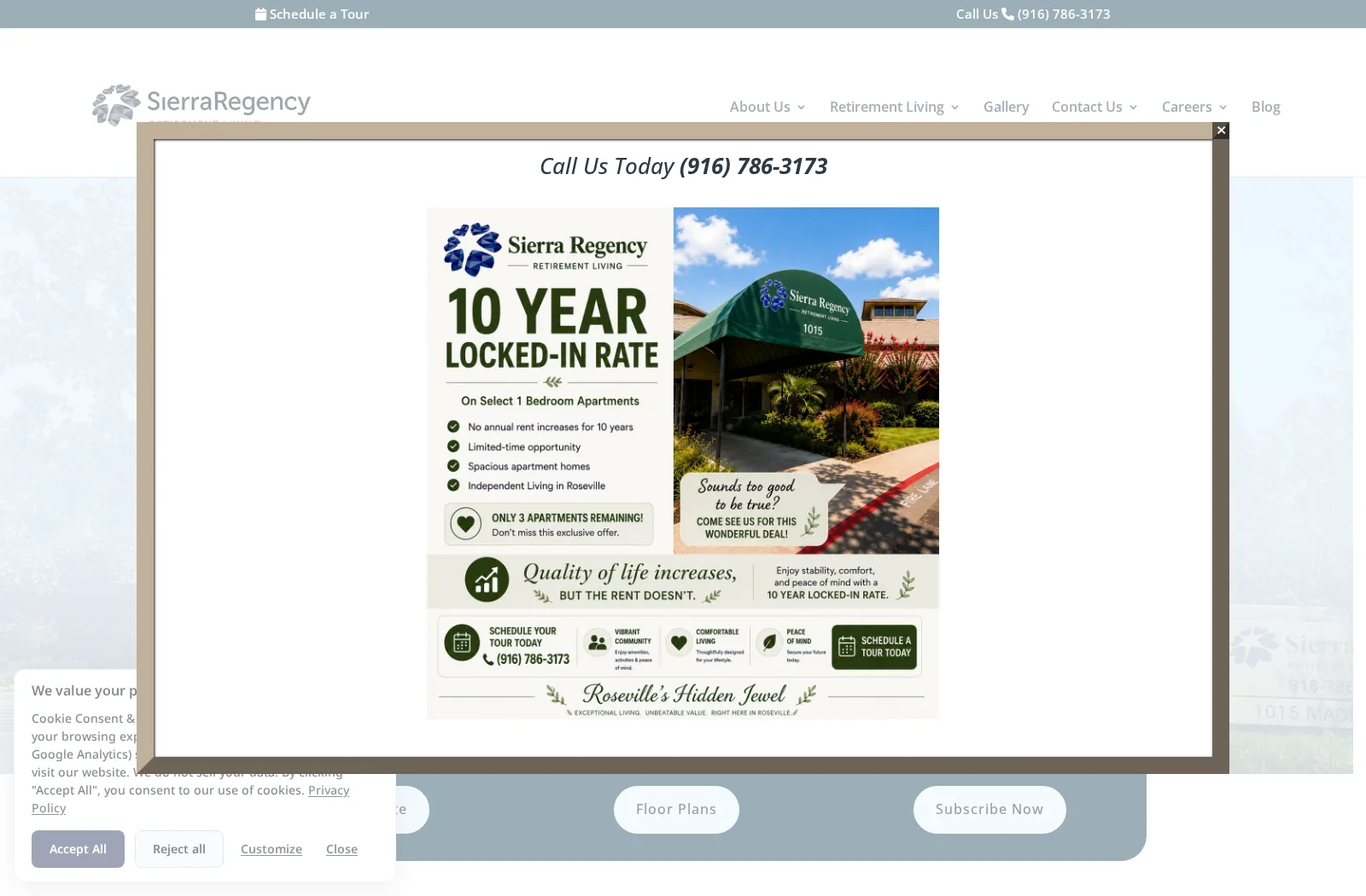 Sierra Regency live website desktop preview