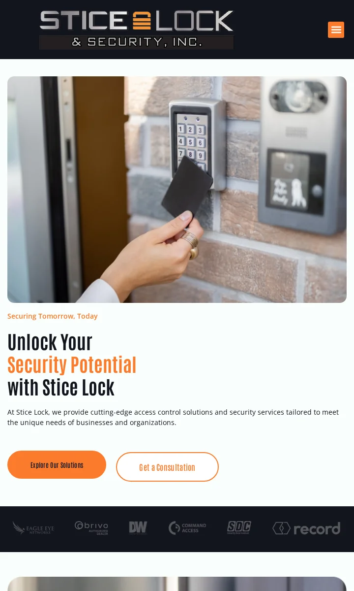 Stice Lock live website mobile preview