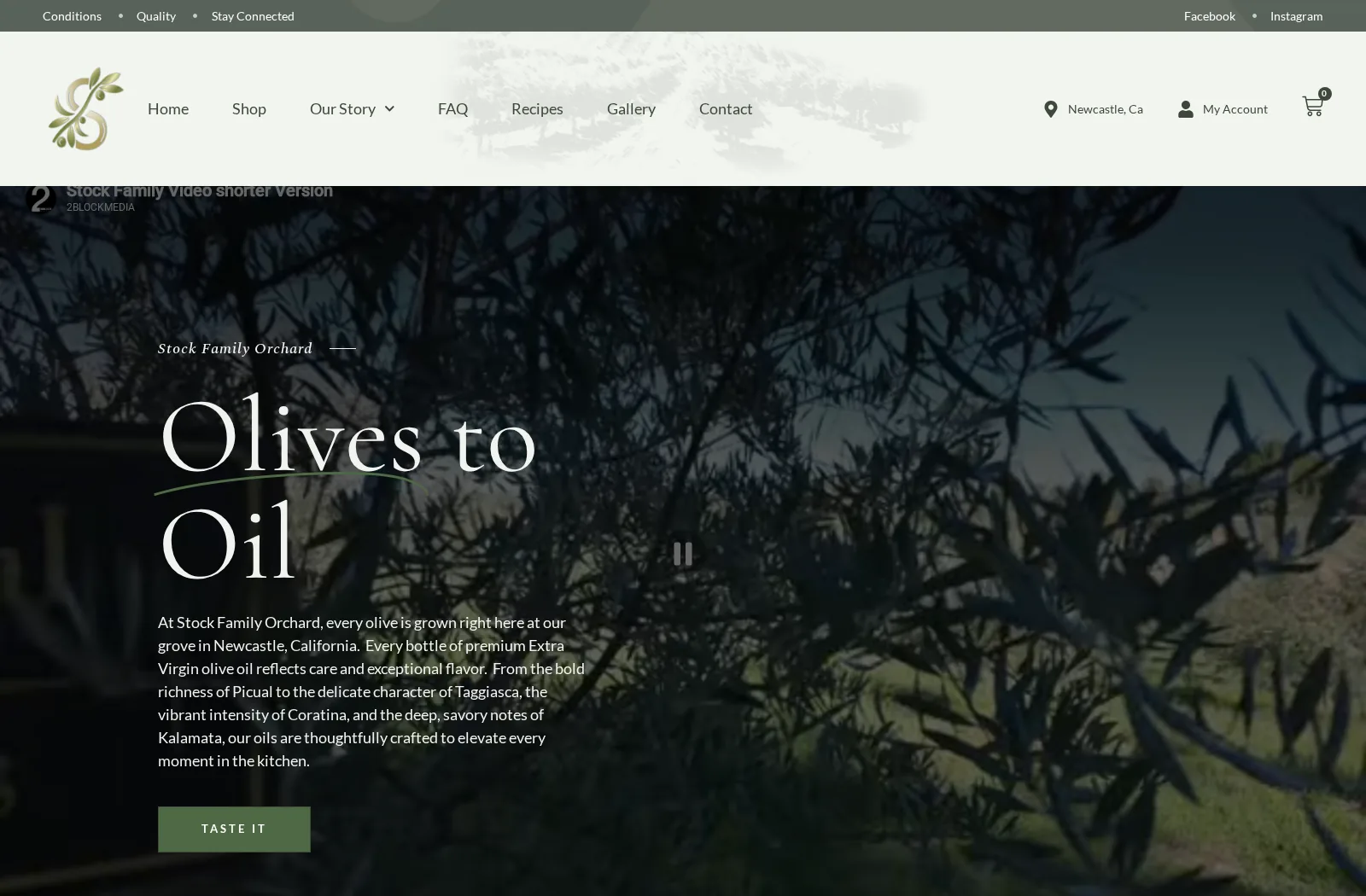 Stock Family Orchard live website desktop preview