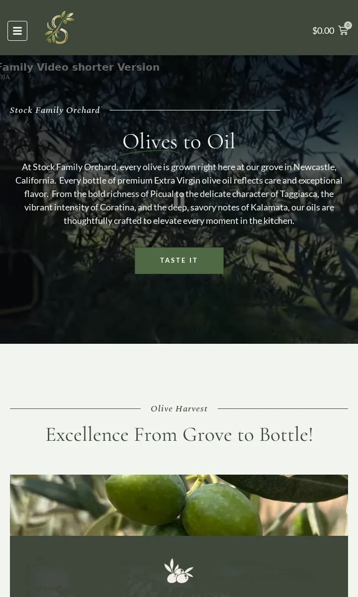 Stock Family Orchard live website mobile preview