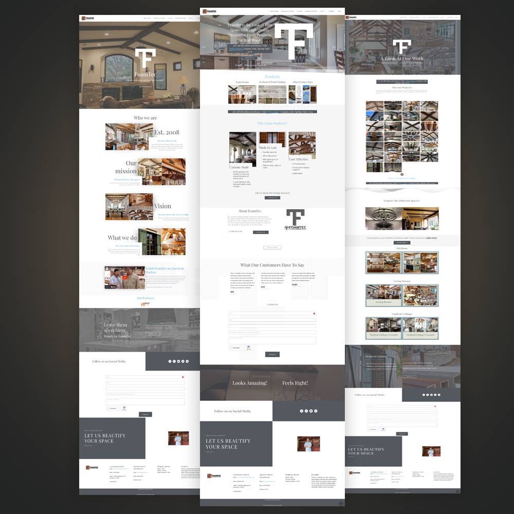 foam tec product website showcase Website Design