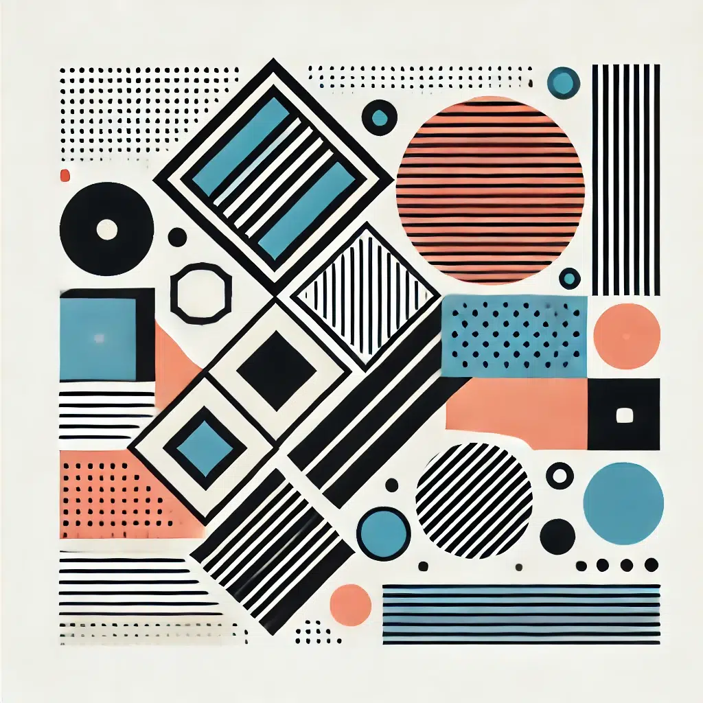 Geometric shapes and patterns in modern graphic design