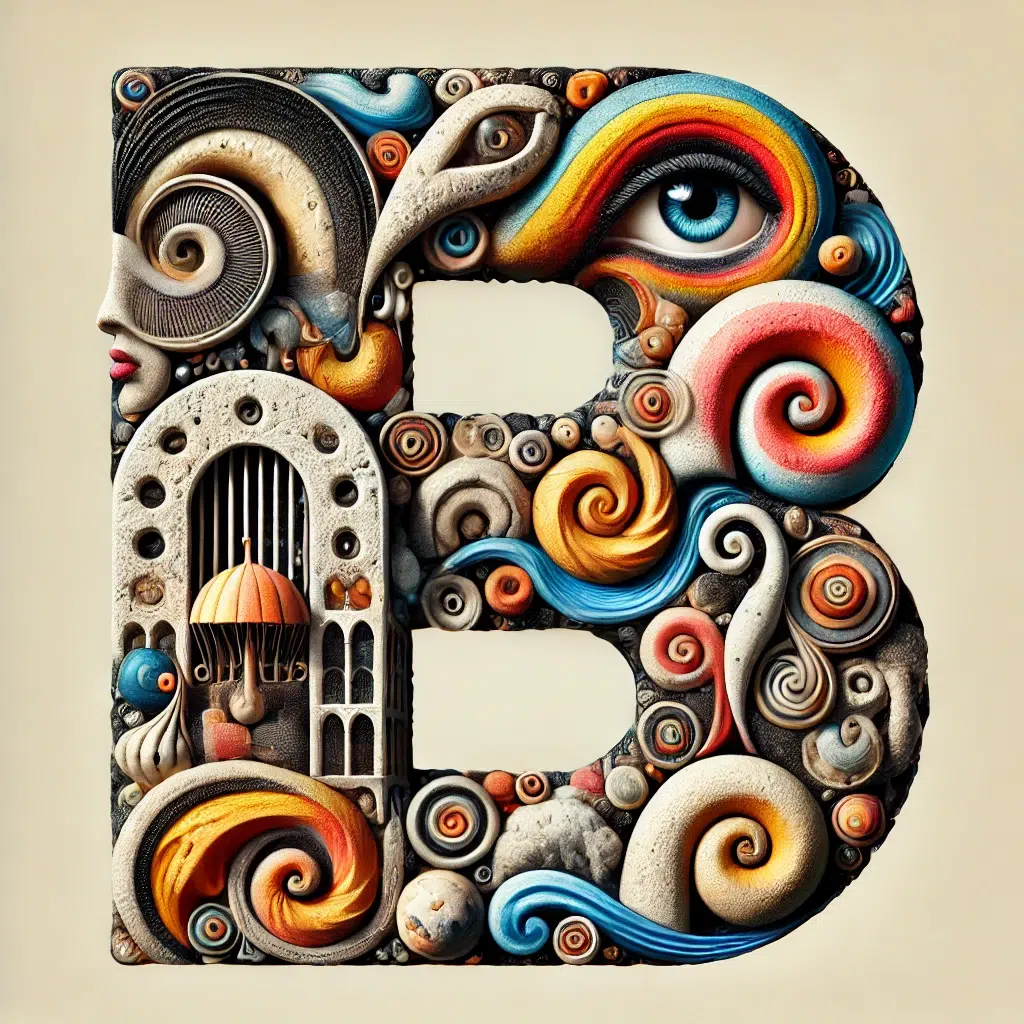 Textured typography example with a surrealist design